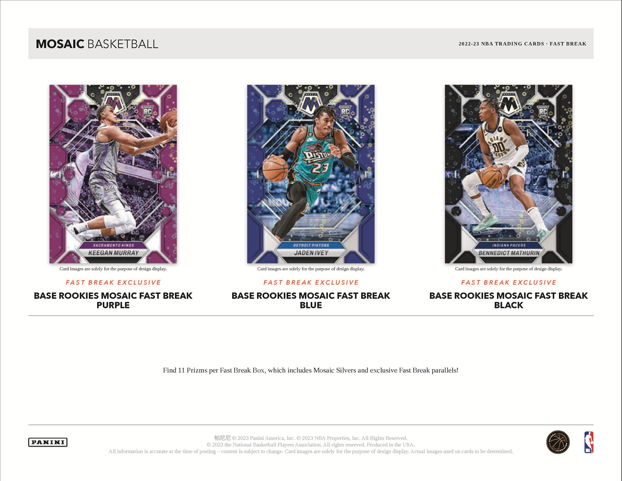 2022-23 Panini Mosaic Basketball Fast Break Box