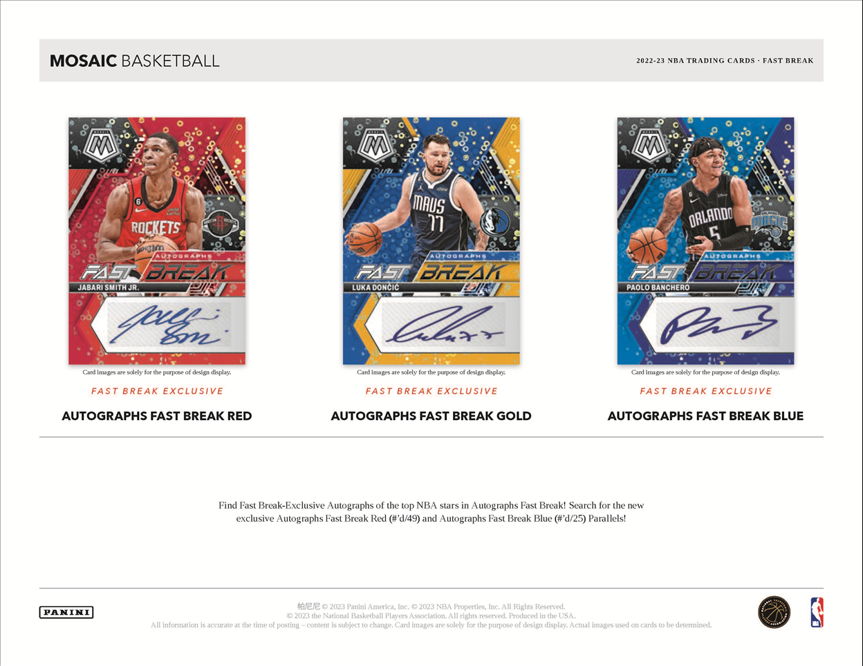 2022-23 Panini Mosaic Basketball Fast Break Box