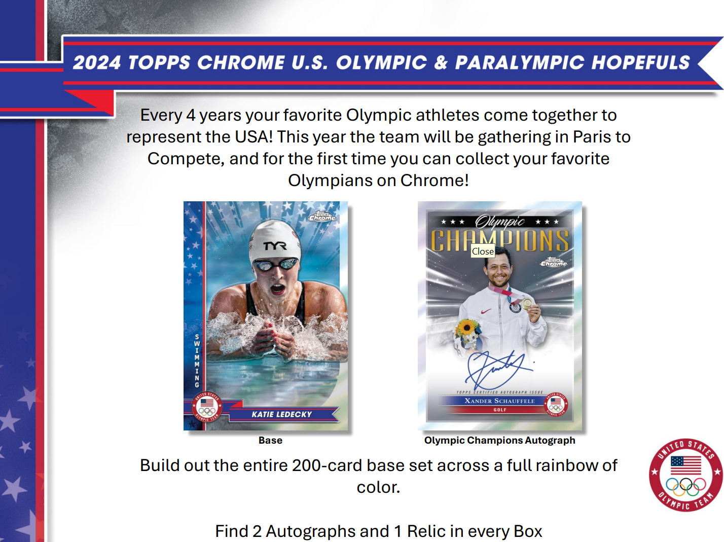 2024 Topps Chrome U.S. Olympic and Paralympic Hopefuls Hobby Box