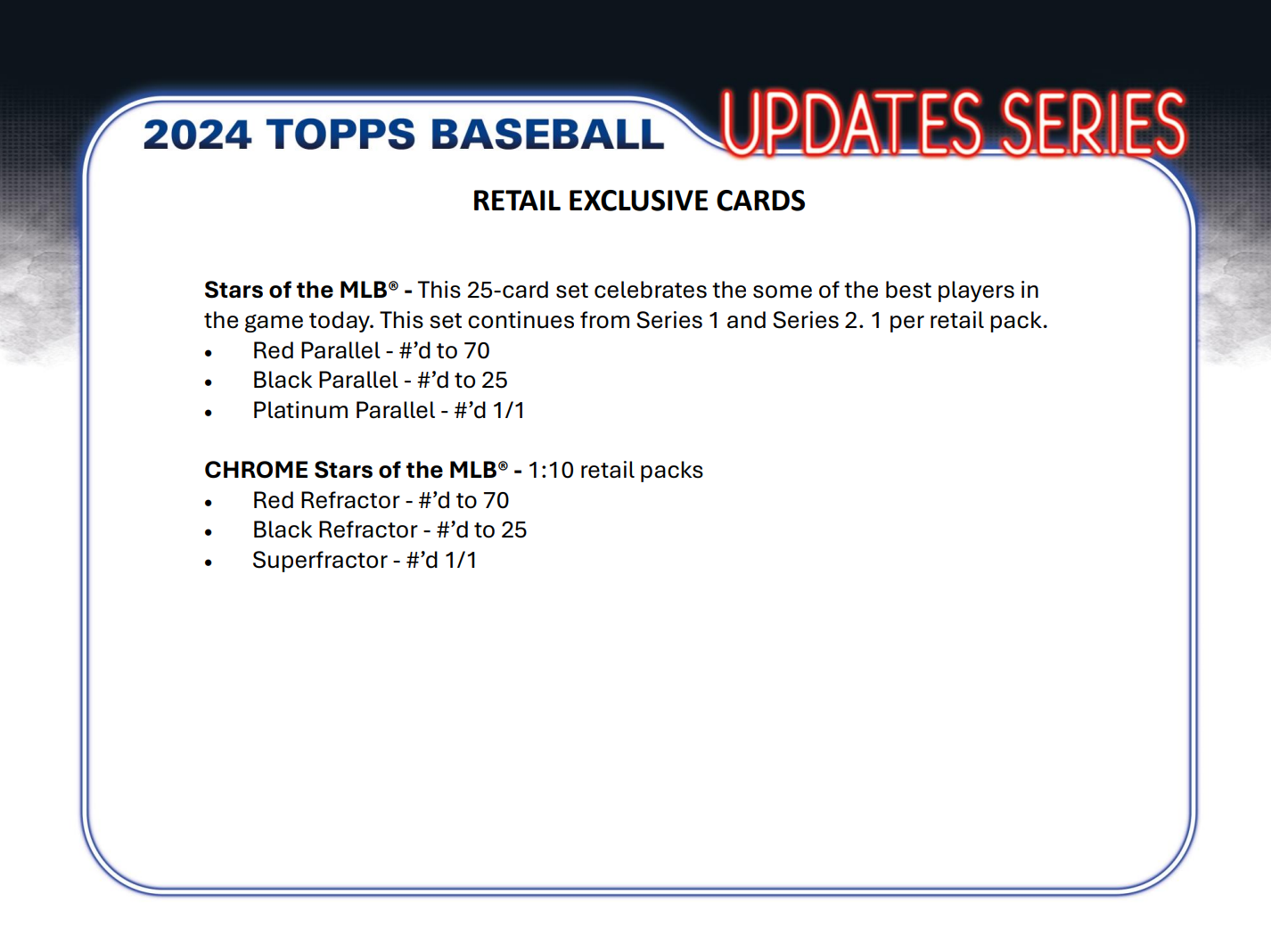 2024 Topps Update Baseball 14-Card Retail Pack