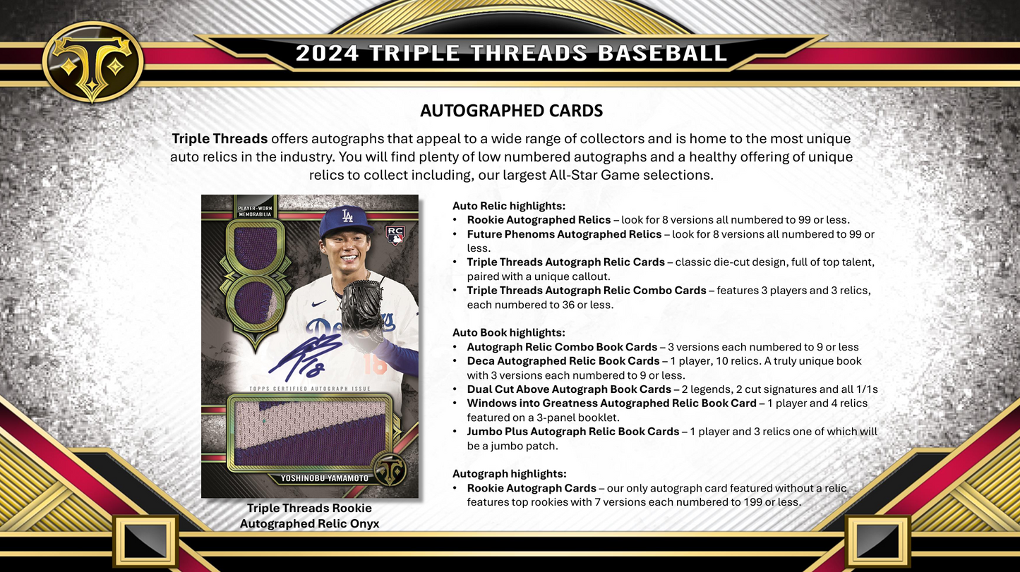 2024 Topps Triple Threads Baseball Hobby Box