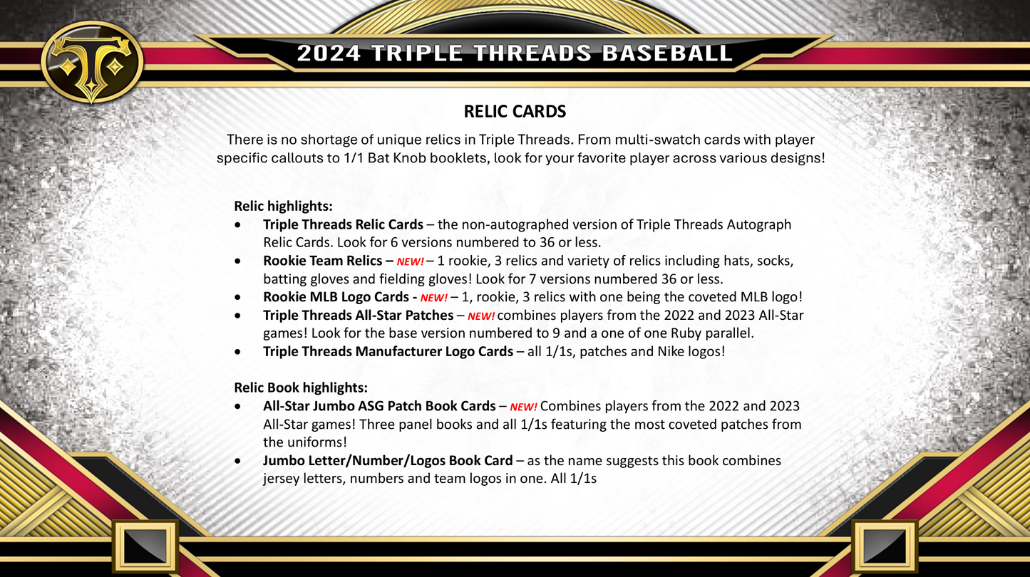 2024 Topps Triple Threads Baseball Hobby Box