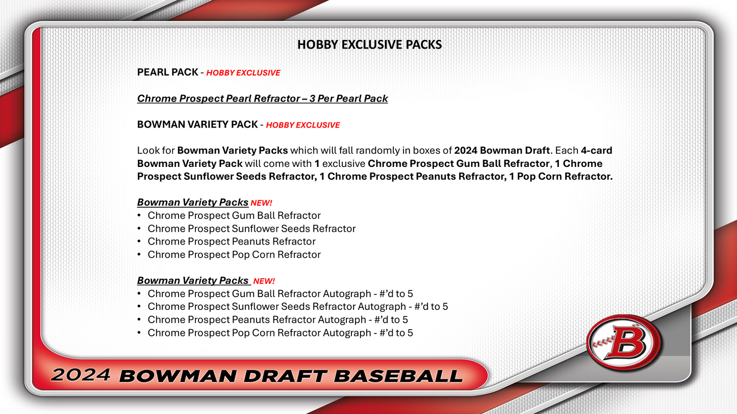 2024 Bowman Draft Baseball Hobby Jumbo Box