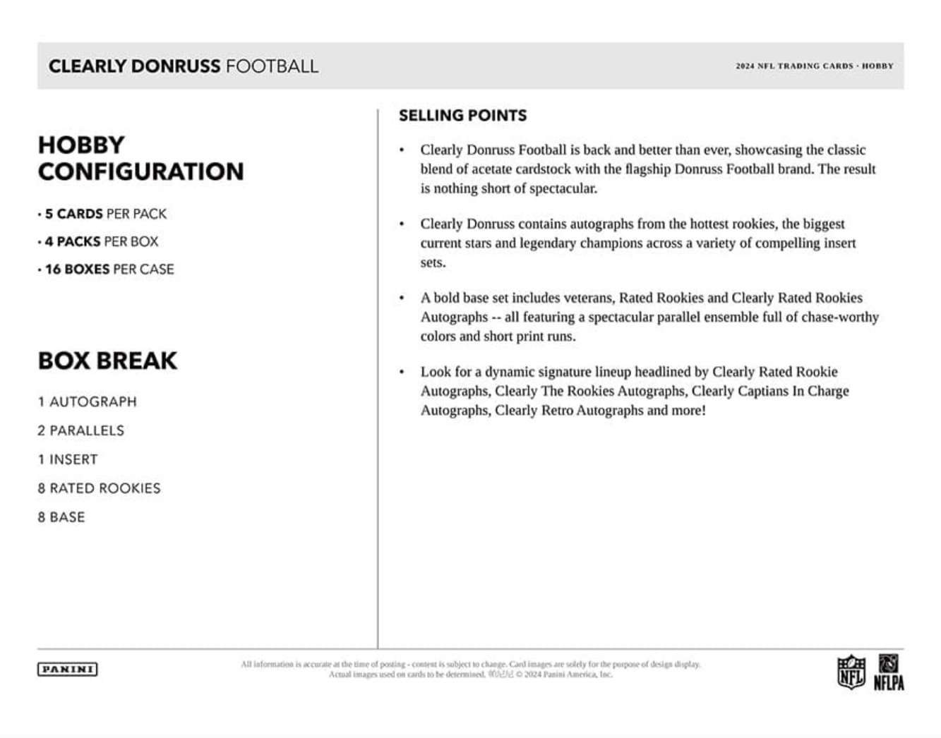 2024 Panini Clearly Donruss Football Hobby Box