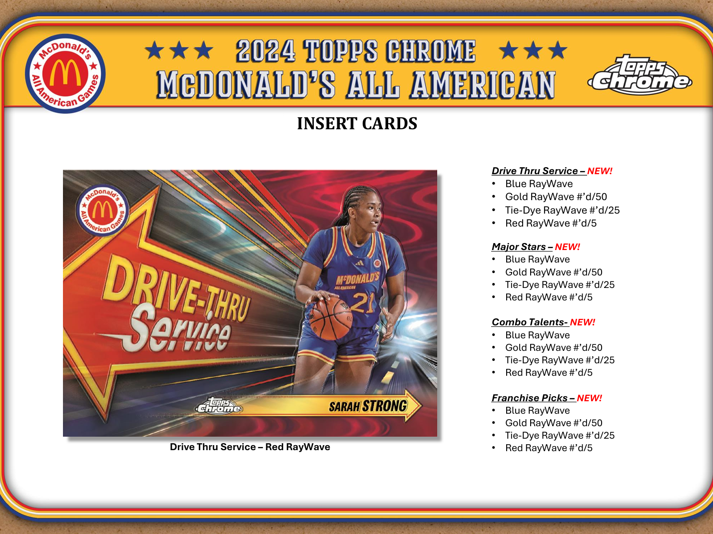 2024 Topps Chrome McDonald's All American Basketball