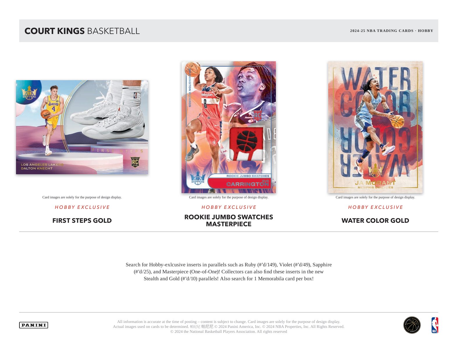 2024-25 Panini Court Kings Basketball Hobby Box