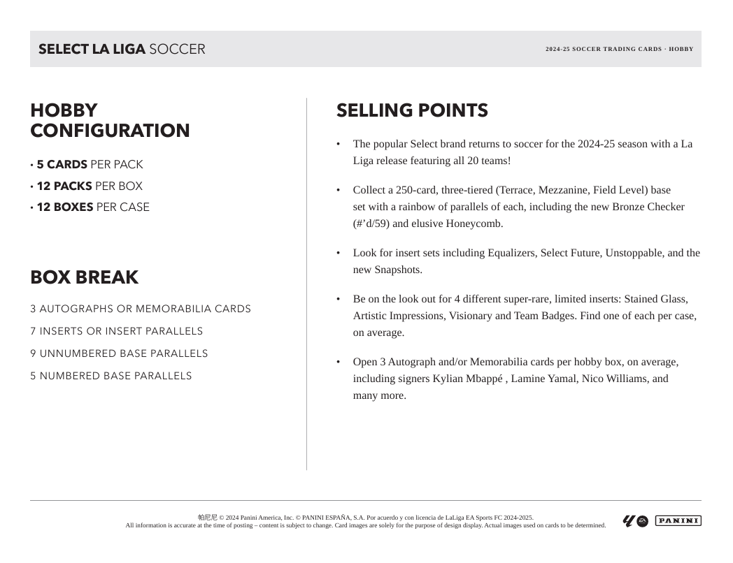 2024-25 Panini Select La Liga Soccer Hobby Box