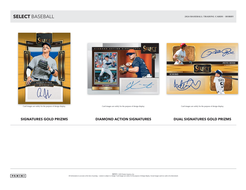 2024 Panini Select Baseball Hobby Box info sheet