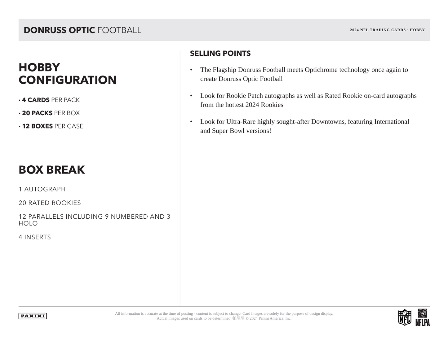 2024 Panini Donruss Optic Football Hobby Box