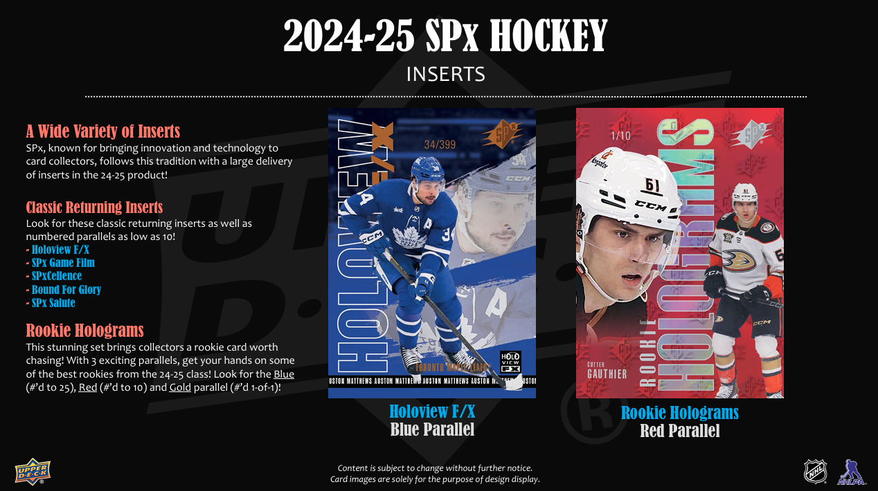 2024-25 Upper Deck SPX Hockey Hobby Box