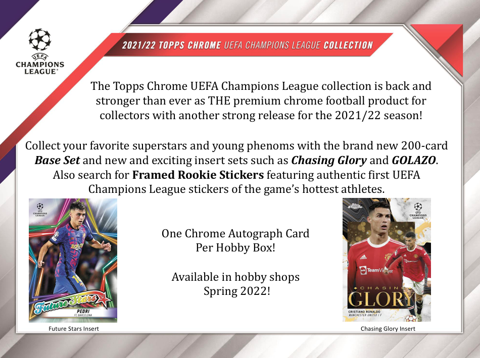 2021-22 Topps Chrome UEFA Champions League Soccer Hobby Box