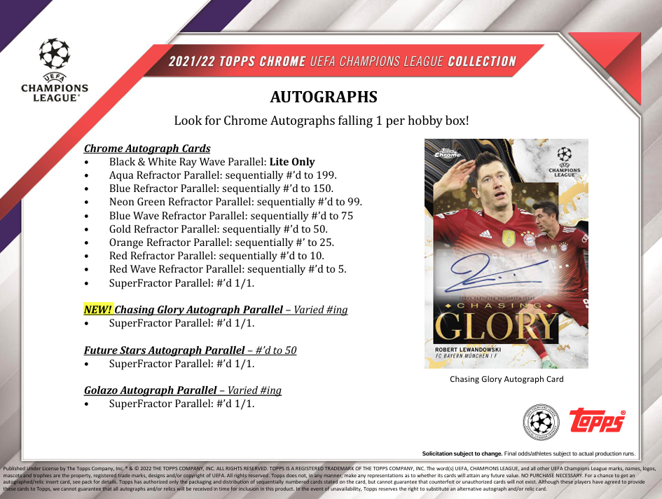 2021-22 Topps Chrome UEFA Champions League Soccer Hobby Box