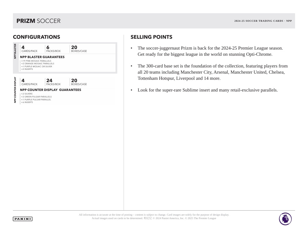 2024-25 Panini Prizm Premier League Soccer Blaster Box