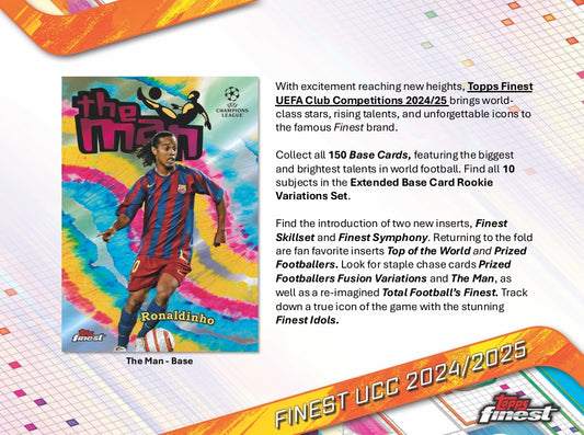 2024-25 Topps Finest UEFA Club Competitions Soccer Hobby Box