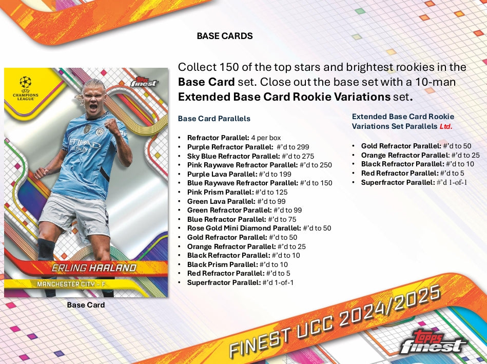 2024-25 Topps Finest UEFA Club Competitions Soccer Hobby Box