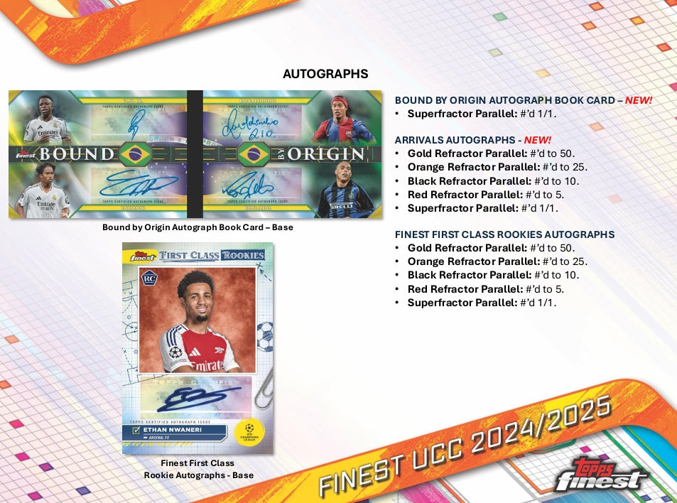 2024-25 Topps Finest UEFA Club Competitions Soccer Hobby Box