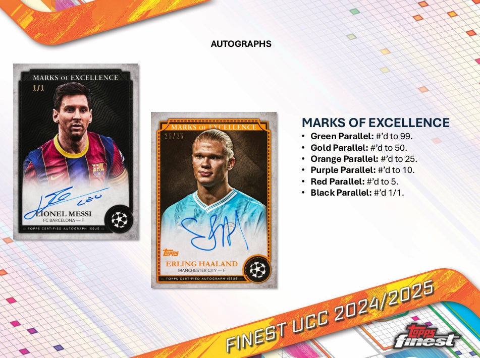2024-25 Topps Finest UEFA Club Competitions Soccer Hobby Box