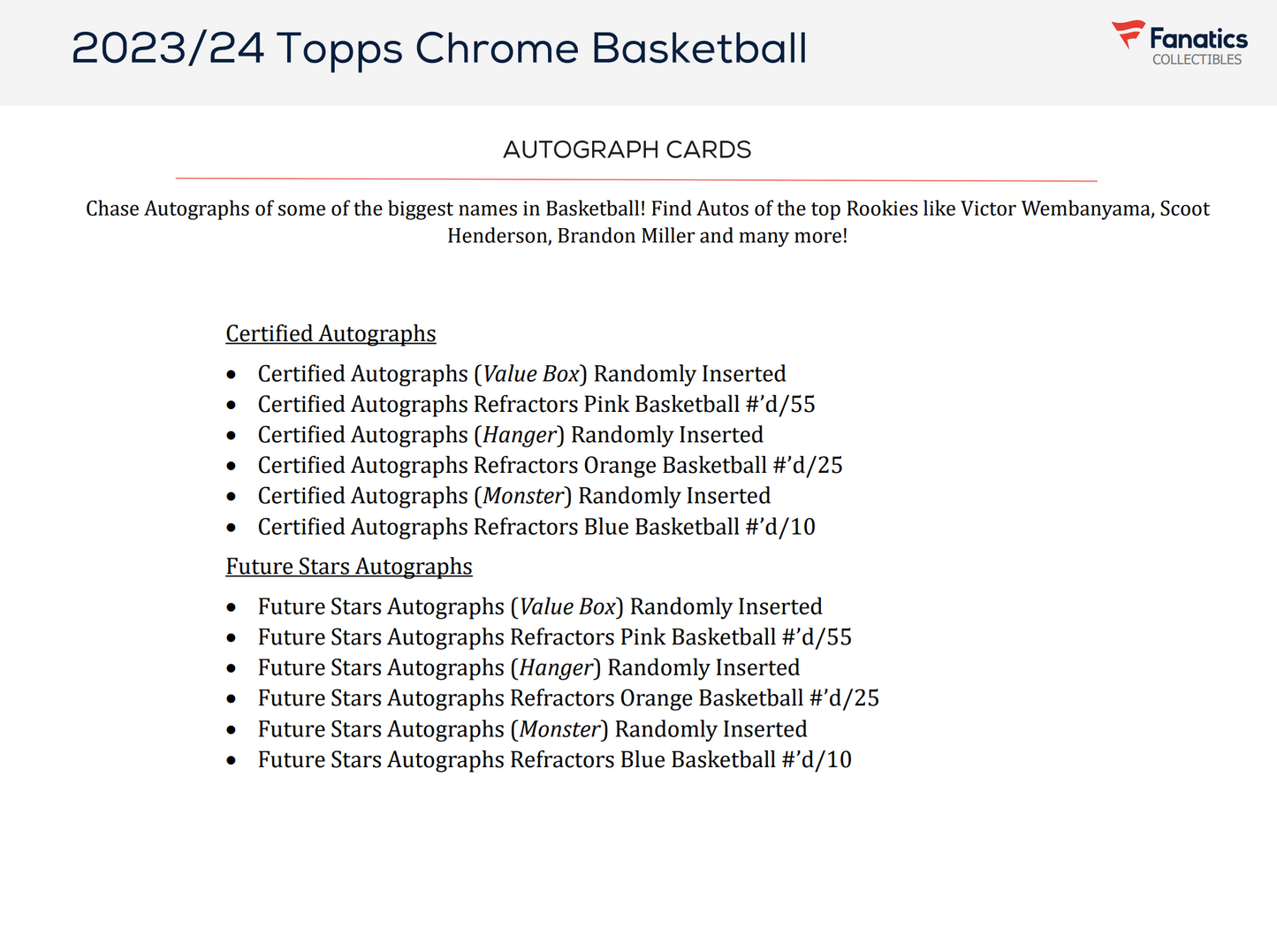 2023-24 Topps Chrome Basketball Monster Box