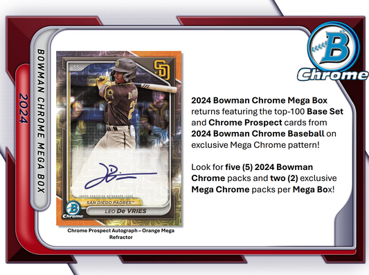 2024 Bowman Chrome Baseball Mega Box