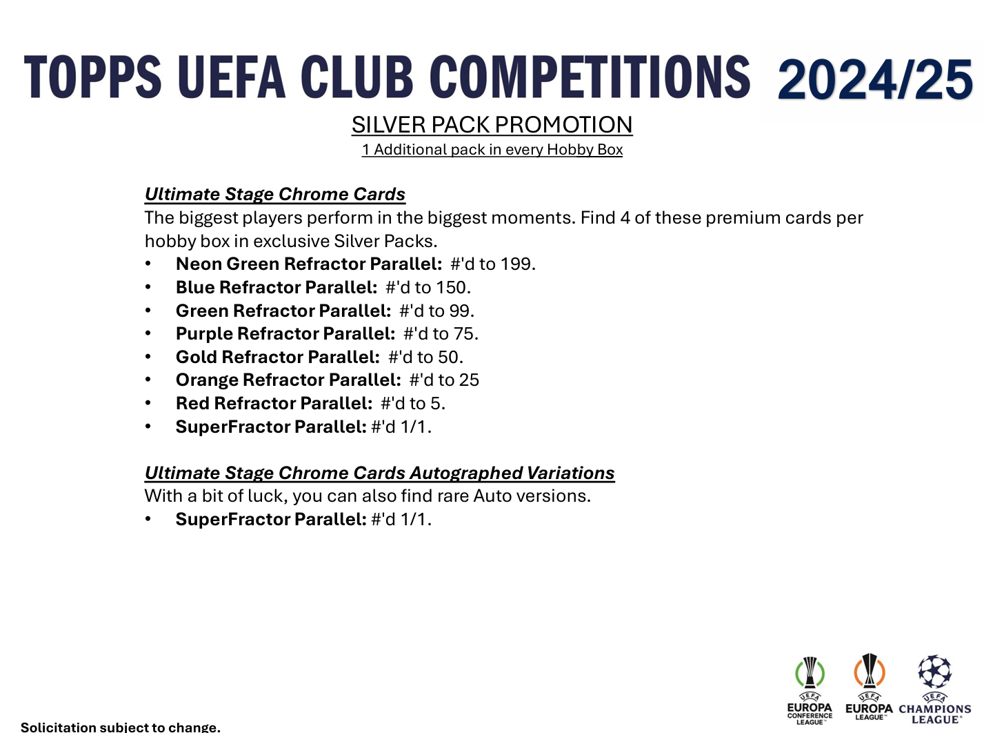 2024-25 Topps UEFA Club Competitions Soccer Hobby Box