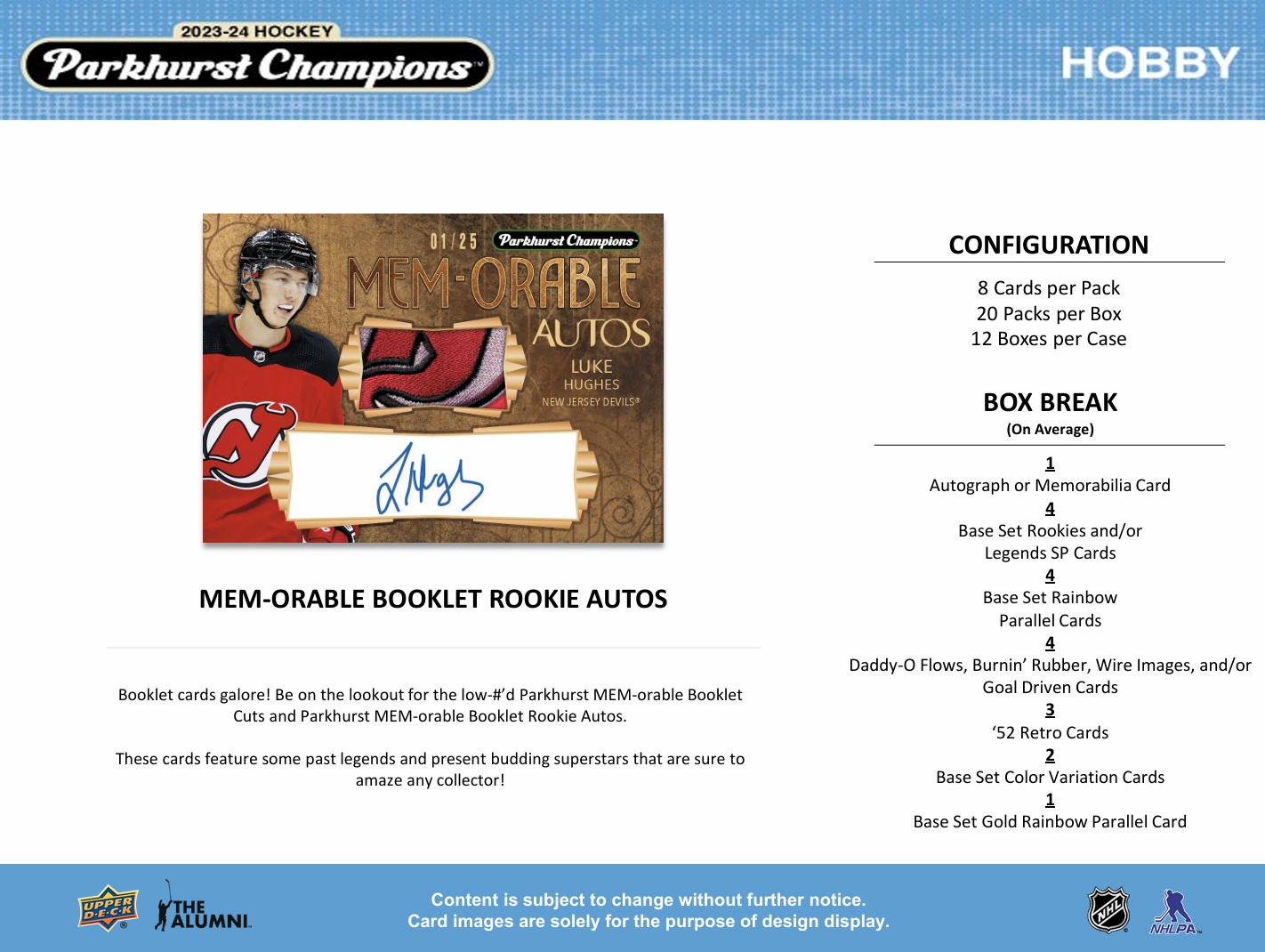 2023-24 Upper Deck Parkhurst Champions Hockey Hobby Box