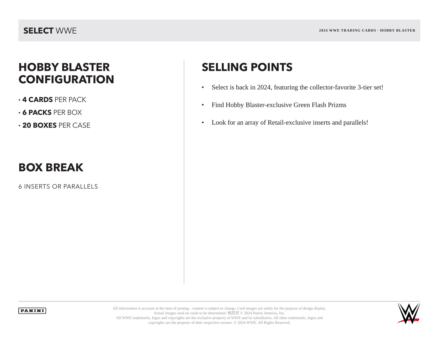 2024 Panini Select WWE Hobby Blaster Box