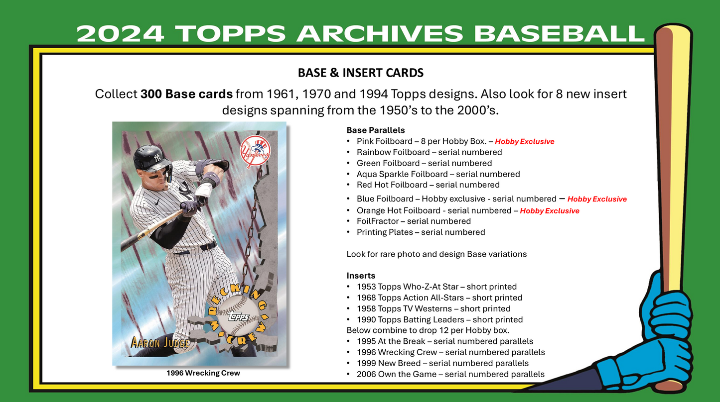 2024 Topps Archives Baseball Hobby Box