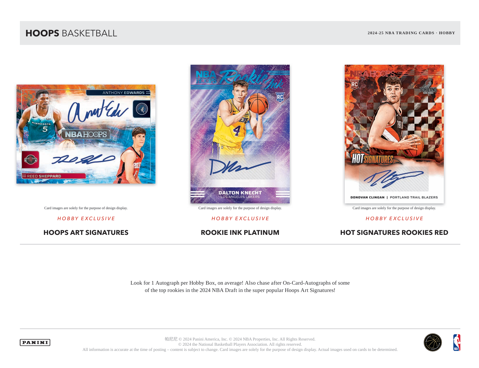 2024-25 Panini Hoops Basketball Hobby