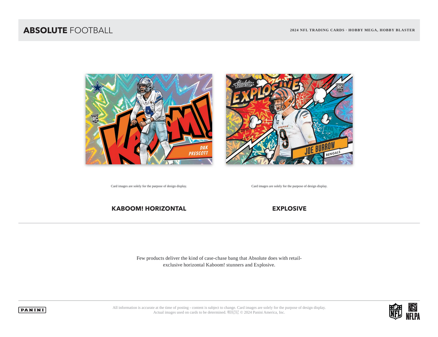 2024 Panini Absolute Football Horizontal Kaboom! & Explosive