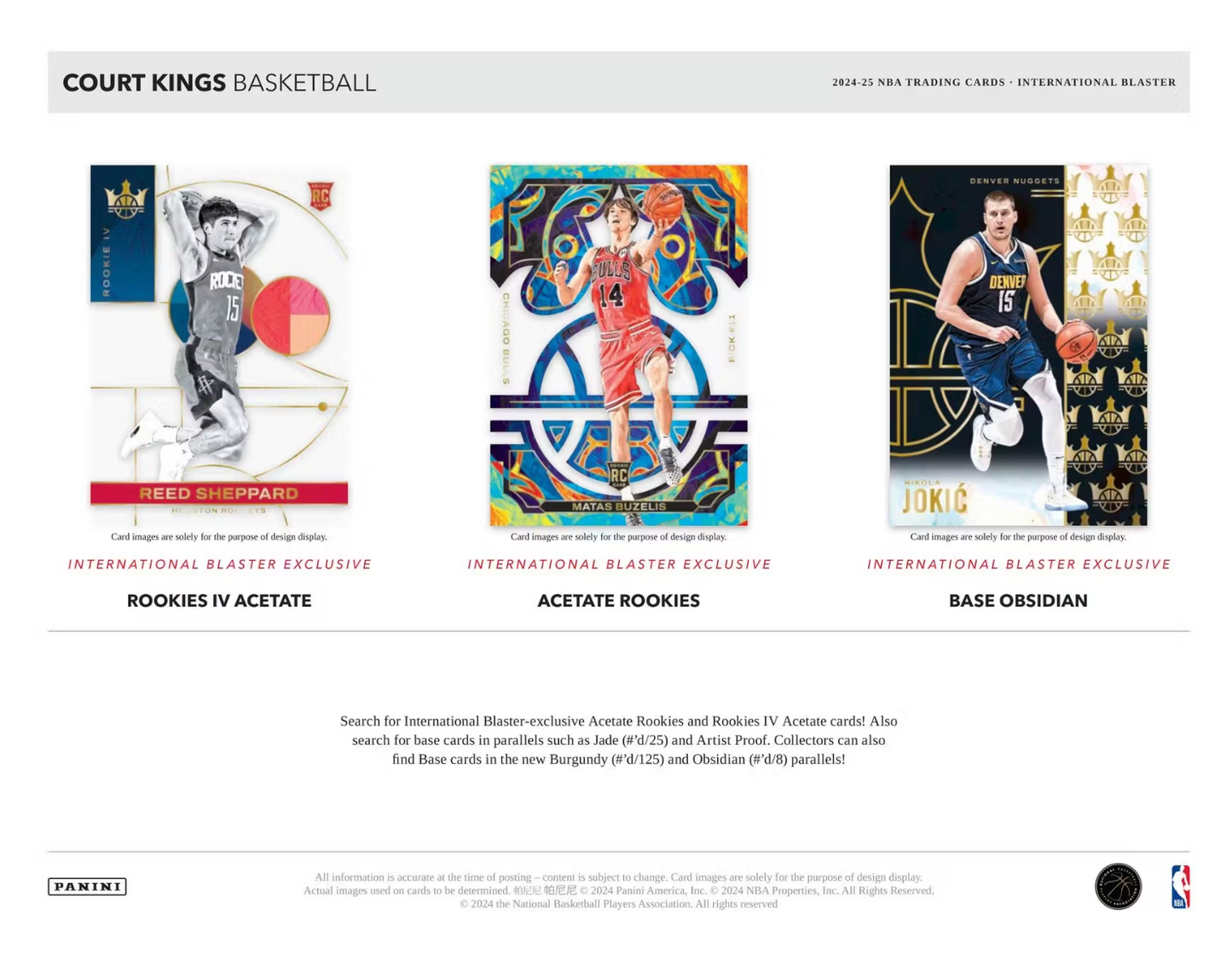 2024-25 Panini Court Kings Basketball International Blaster Box