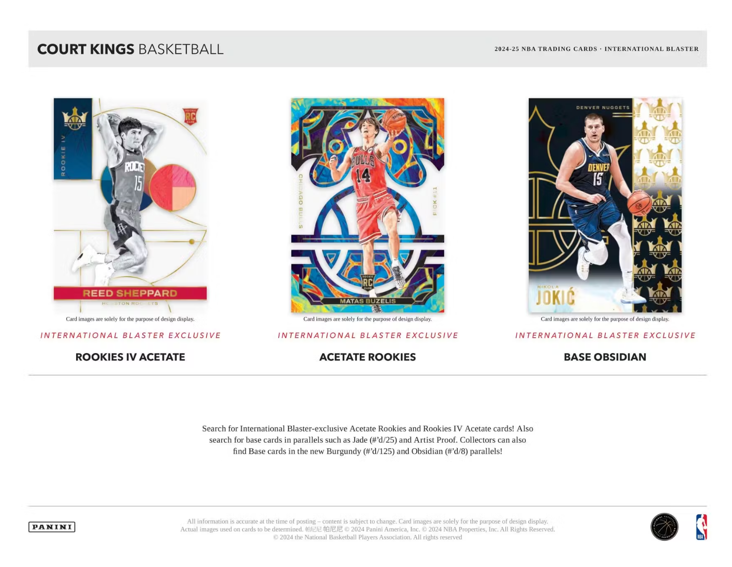 2024-25 Panini Court Kings Basketball International Blaster Box