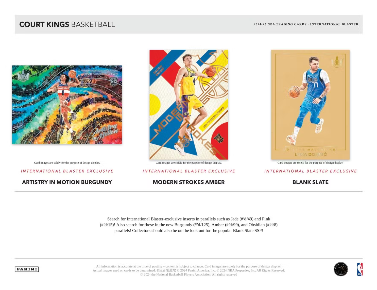 2024-25 Panini Court Kings Basketball International Blaster Box