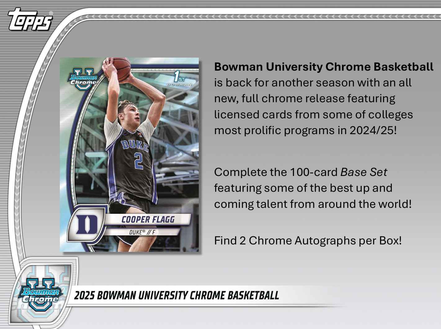 2024-25 Bowman University Chrome Basketball Hobby Box