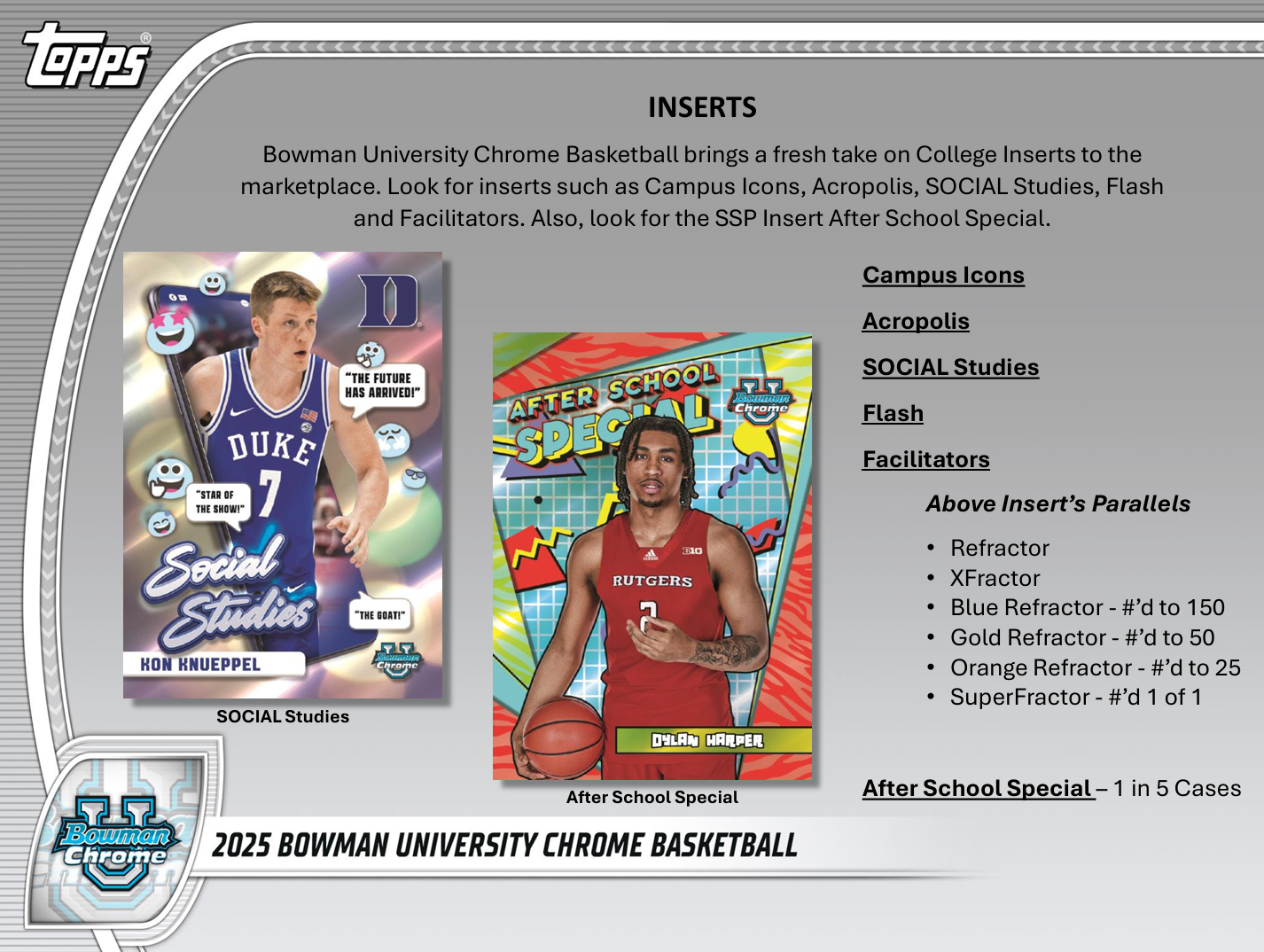 2024-25 Bowman University Chrome Basketball Hobby Box