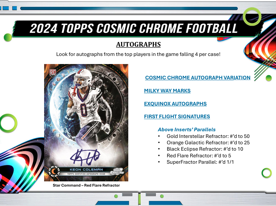 2024 Topps Cosmic Chrome Football Hobby Box
