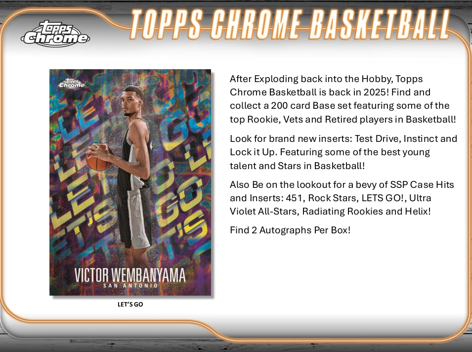 2024-25 Topps Chrome Basketball Hobby Box