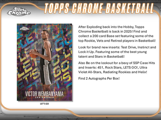 2024-25 Topps Chrome Basketball Hobby Box