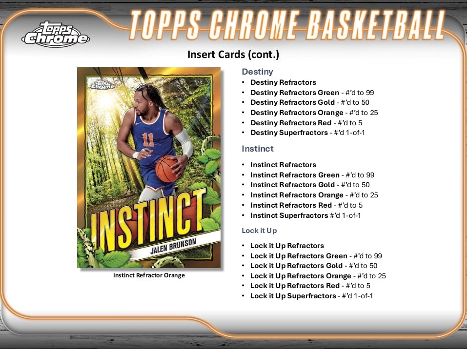 2024-25 Topps Chrome Basketball Hobby Box