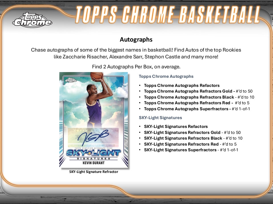 2024-25 Topps Chrome Basketball Hobby Box