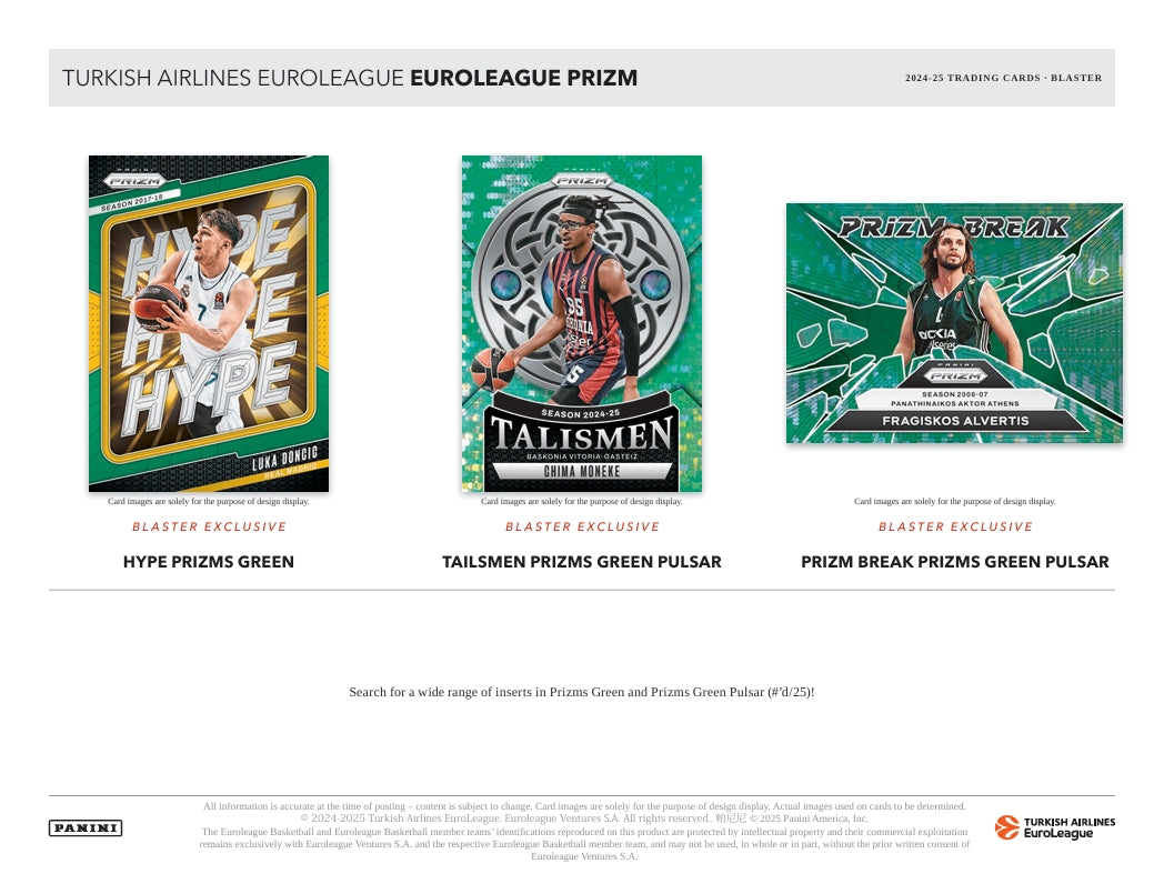 2024-25 Panini Prizm Turkish Airlines Euroleague Basketball Blaster Box