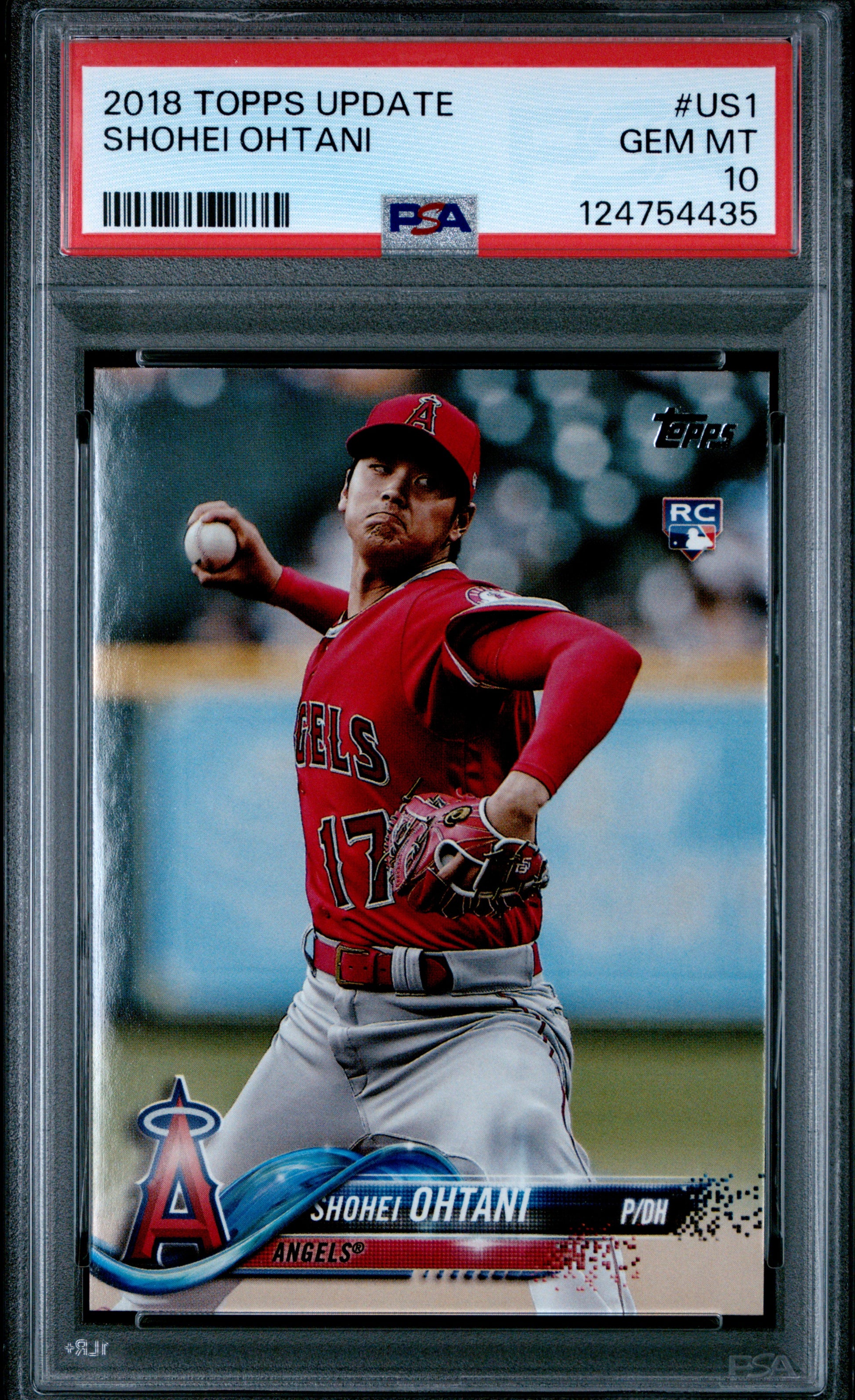 2018 Topps Update Pitching In Red Jersey Shohei Ohtani #US1 PSA 10