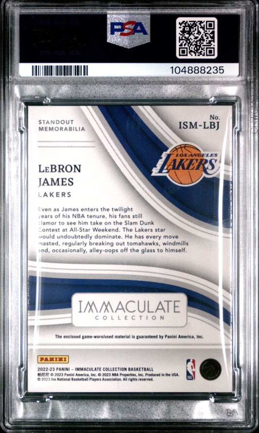 2022 Panini Immaculate Standout Memorabilia Red LeBron James #ISMLBJ PSA 9