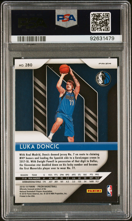 2018 Panini Prizm Silver Luka Doncic #280 PSA 9