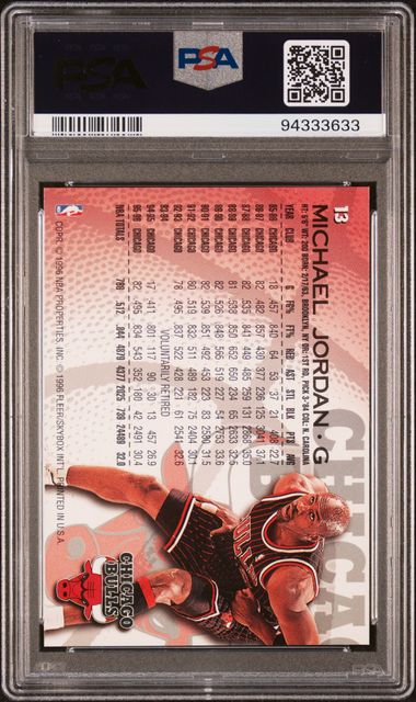 1996 Fleer #13 Michael Jordan PSA 9 - Back