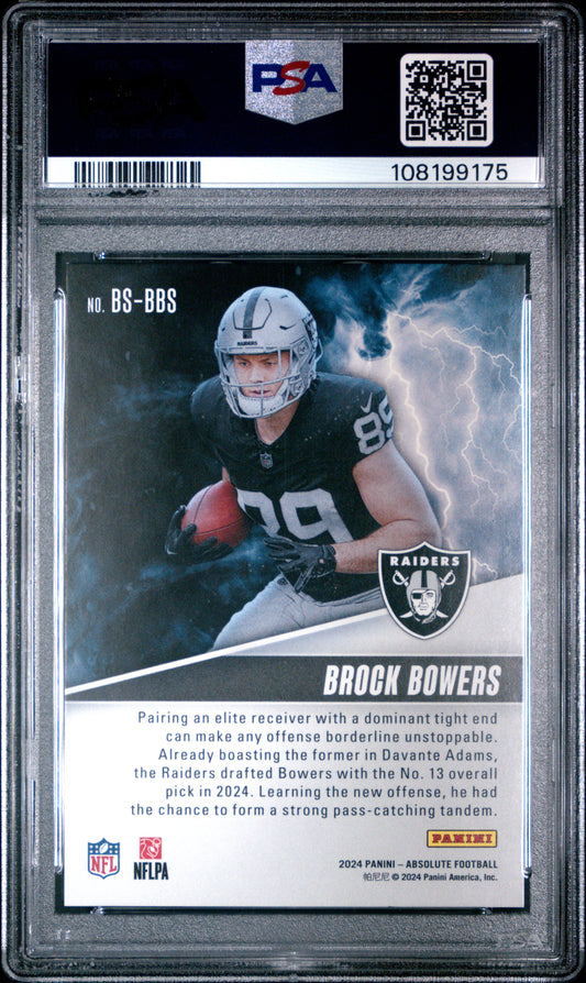 2024 Panini Absolute By Storm Green Spectrum /25 Brock Bowers #BS-BBS PSA 9