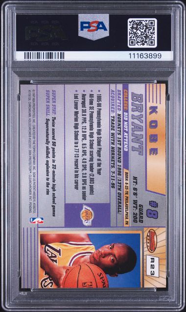 1996 Bowman's Best #R23 Kobe Bryant PSA 9 - Back