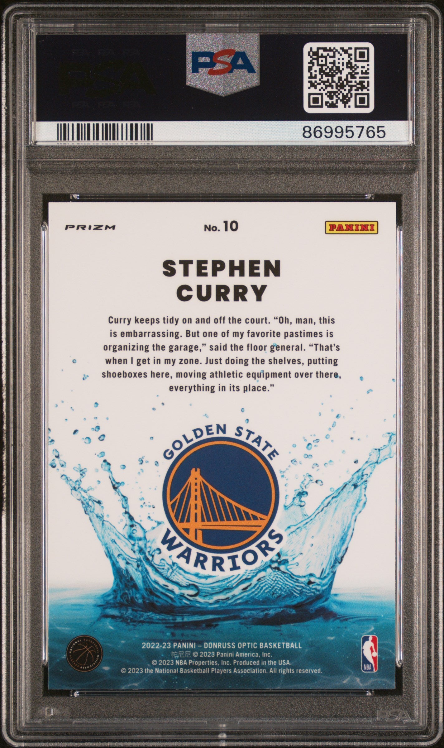 2022 Donruss Optic Splash Holo Stephen Curry #10 PSA 10