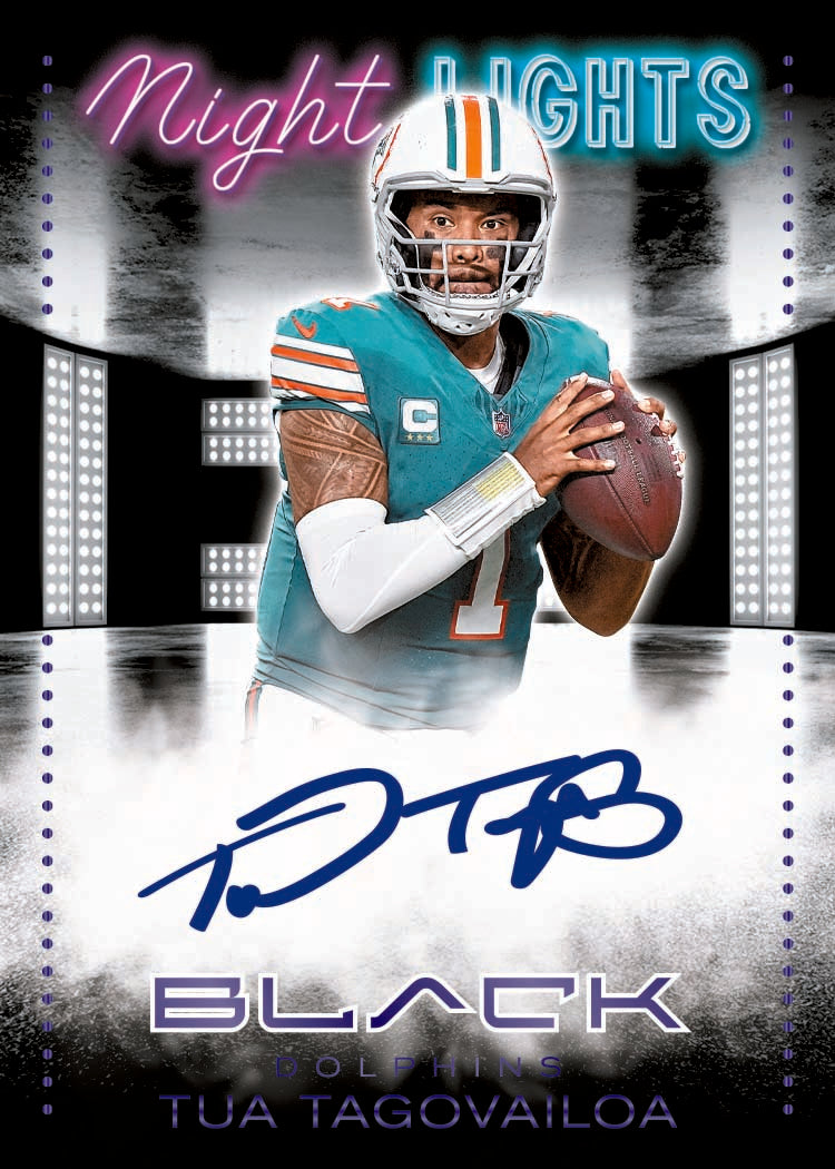 2025 Panini Black Football Night Lights Autograph Tua Tagovailoa