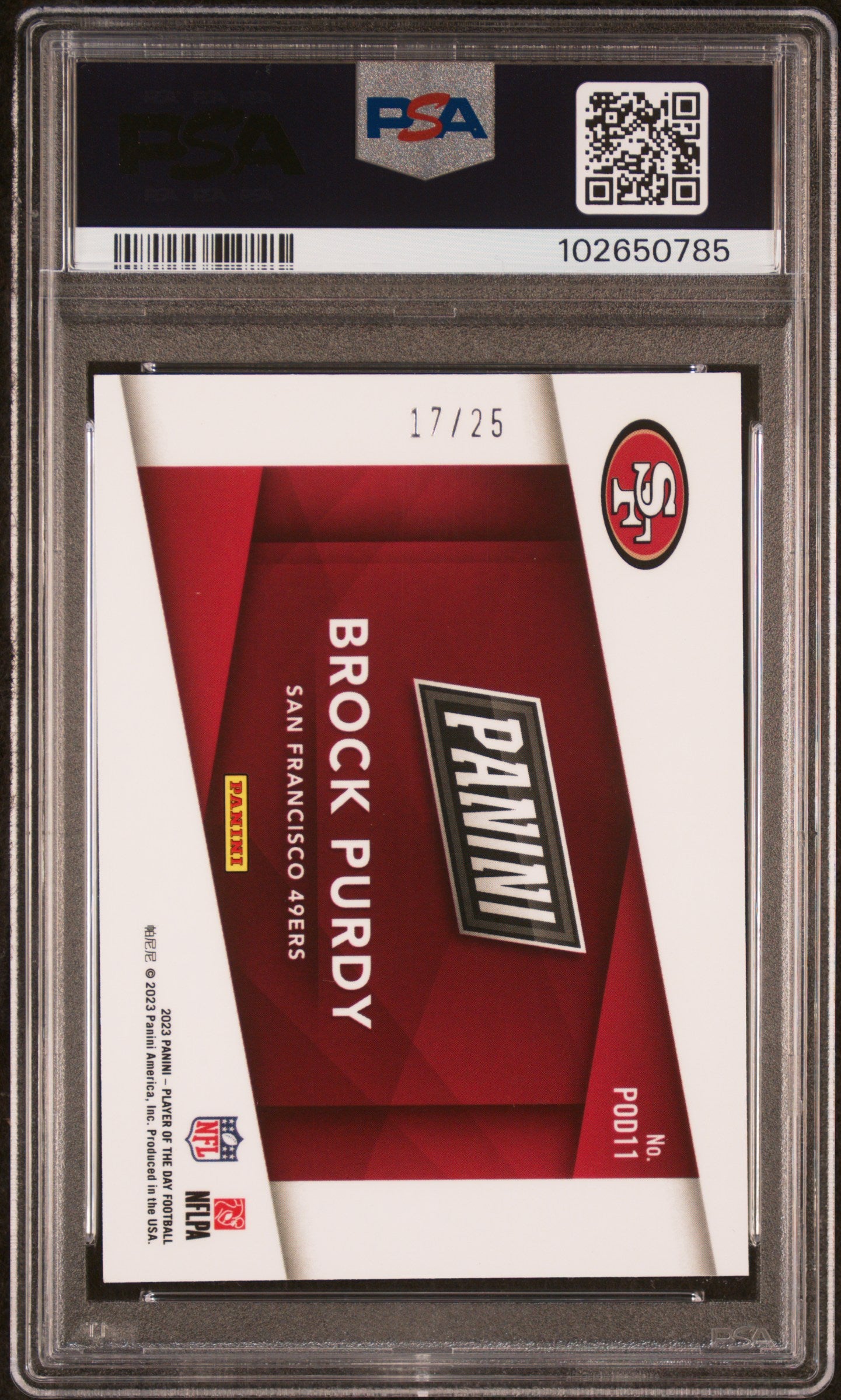 2023 Panini Brock /25 PSA 8