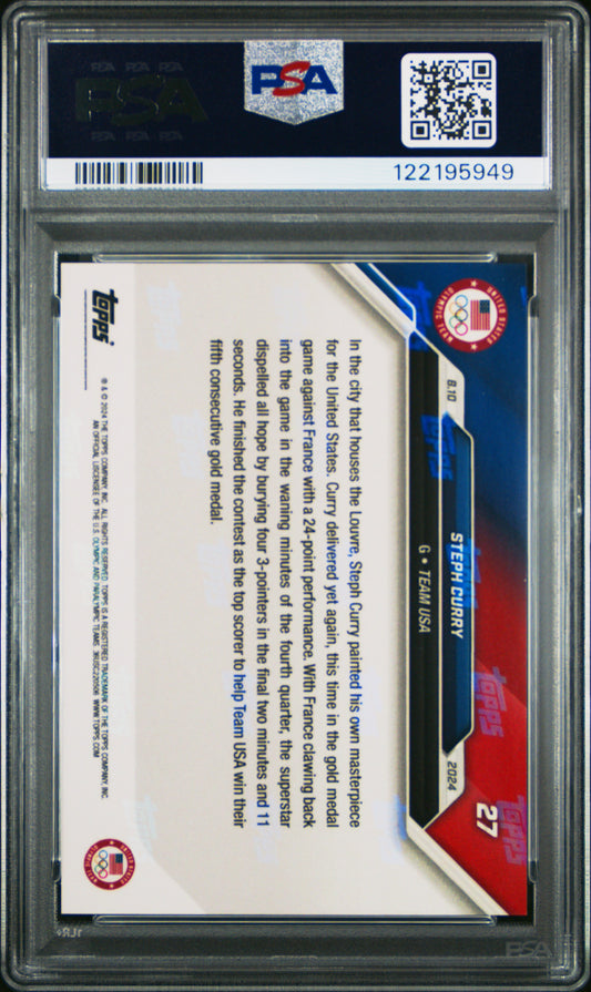 2024 Topps Now Olympics Steph Curry #27 PSA 10